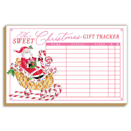 Sweet Christmas Gift Tracker Santa Sleigh Luxe Large Notepad