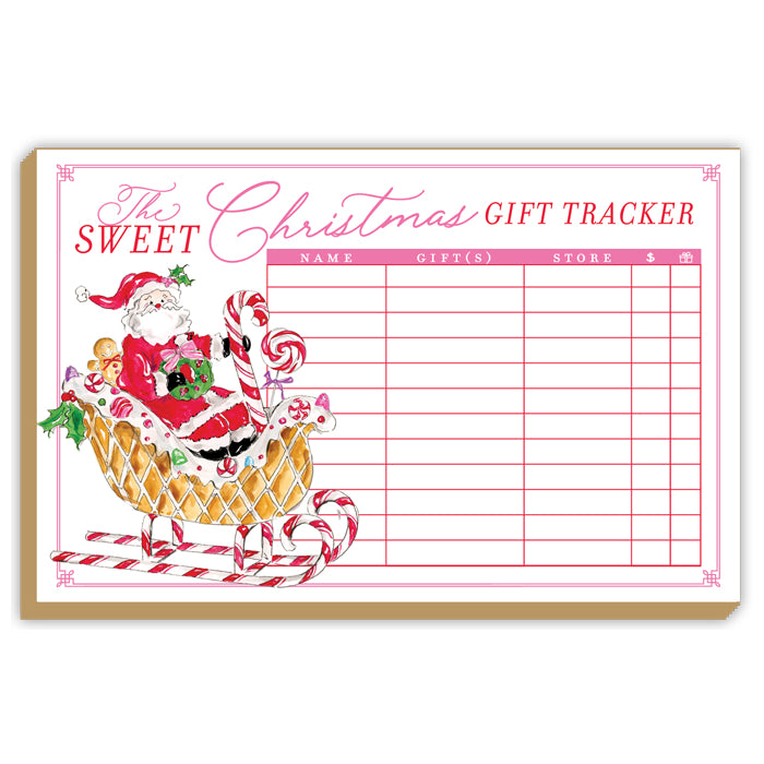 Sweet Christmas Gift Tracker Santa Sleigh Luxe Large Notepad