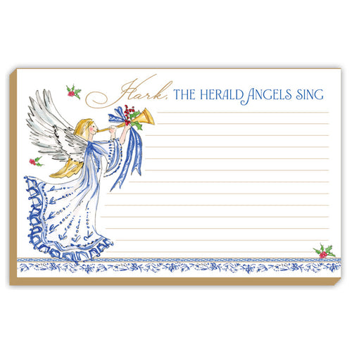 Herald Angels Sing Blue Angel Trumpet Luxe Large Notepad