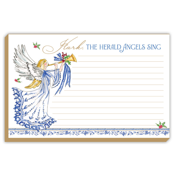 Herald Angels Sing Blue Angel Trumpet Luxe Large Notepad