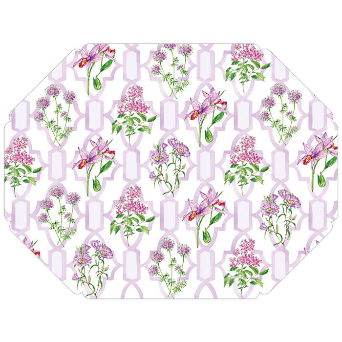 Lavender Botanical Pattern Posh Die-Cut Placemats