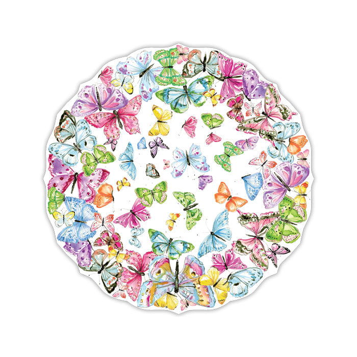 Wild Butterflies Round Posh Die-Cut Placemats