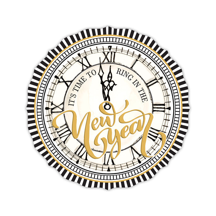 Time to Ring in the New Year Clock Posh Die-Cut Placemat
