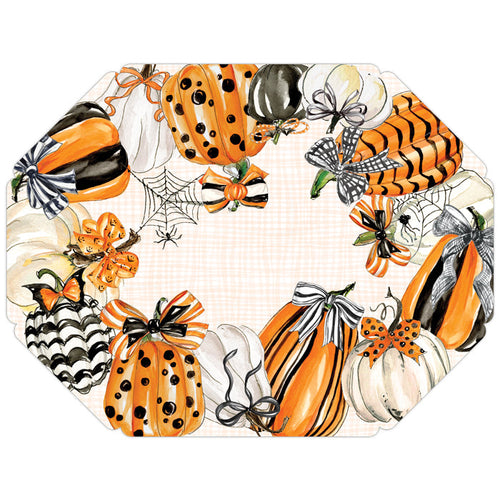 Orange & Black Pattern Pumpkins Posh Die-Cut Placemats