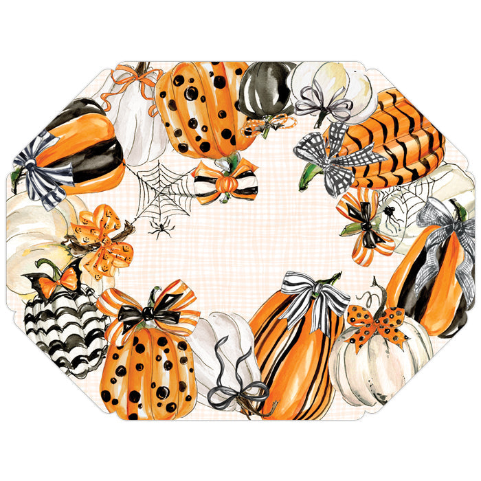 Orange & Black Pattern Pumpkins Posh Die-Cut Placemats