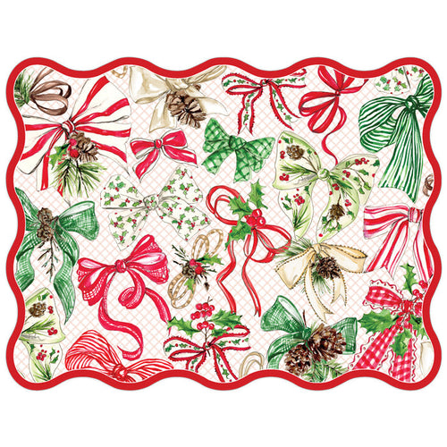 Red Christmas Bows Posh Die-Cut Placemats