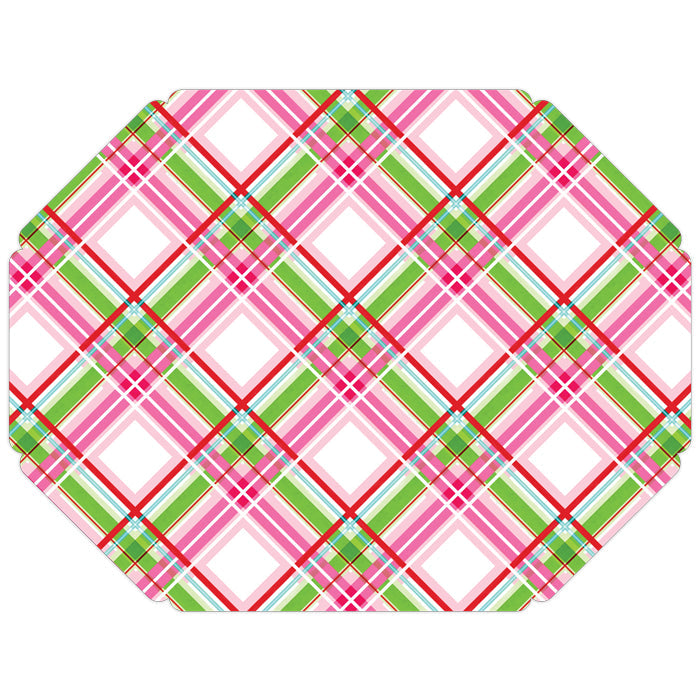 Vintage Pink Plaid Posh Die-Cut Placemats