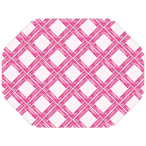 Hot Pink Cane Posh Die-Cut Placemats