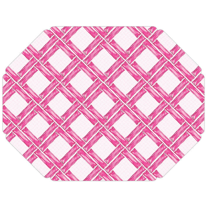 Hot Pink Cane Posh Die-Cut Placemats