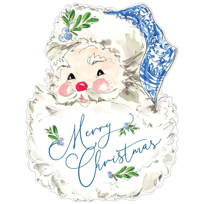 Blue Santa Posh Die-Cut Placemats