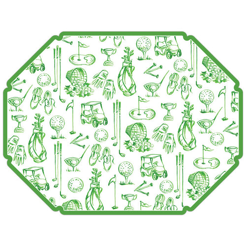 Hand Painted Golf Toile Posh Die-Cut Plcemats
