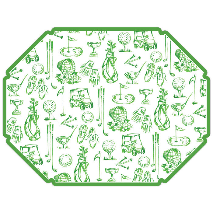 Hand Painted Golf Toile Posh Die-Cut Plcemats