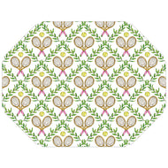 Crossed Tennis Racquets In Trellis Posh Die-Cut Placemats
