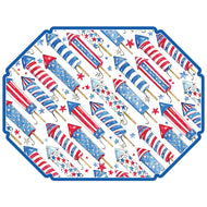 Patriotic Rockets Posh Die-Cut Placemat