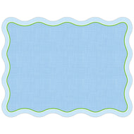 Blue Linen With Light Blue Border Posh Die-Cut Placemat