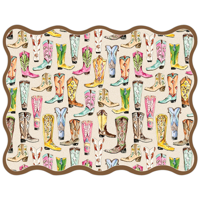 Fancy Western Boots Posh Die-Cut Placemat