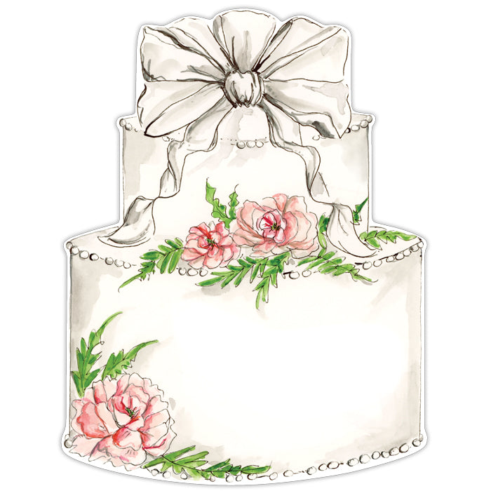 Wedding Cake With Blush Flowers Posh Die-Cut Placemats