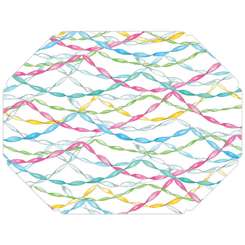 Colorful Party Streamers Posh Die-Cut Placemats