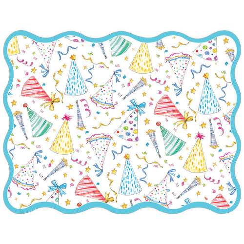 Colorful Birthday Party Hats Posh Die-Cut Placemat