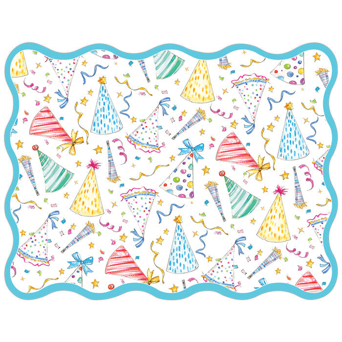 Colorful Birthday Party Hats Posh Die-Cut Placemat