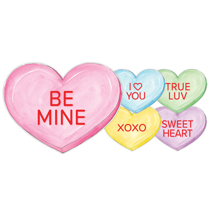 Multi Color Candy Conversation Hearts Posh Die-Cut Placemat