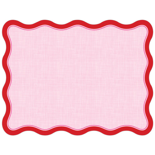 Pink and Red Wavy Edge Die-Cut PlaceMats