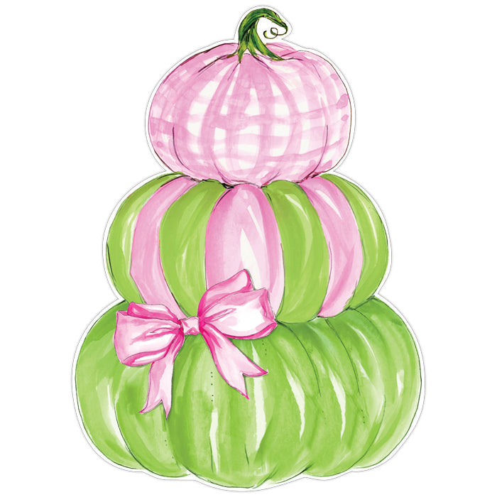 Pink & Green Pumpkin Stack Posh Die-Cut Placemats