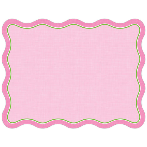 Pink & Green Wavy Edge Posh Die-Cut Placemat