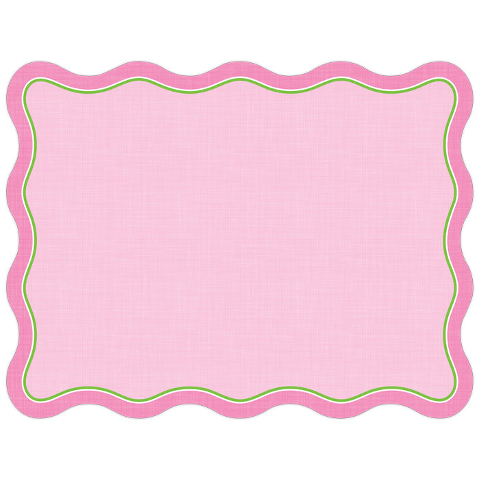 Pink & Green Wavy Edge Posh Die-Cut Placemat