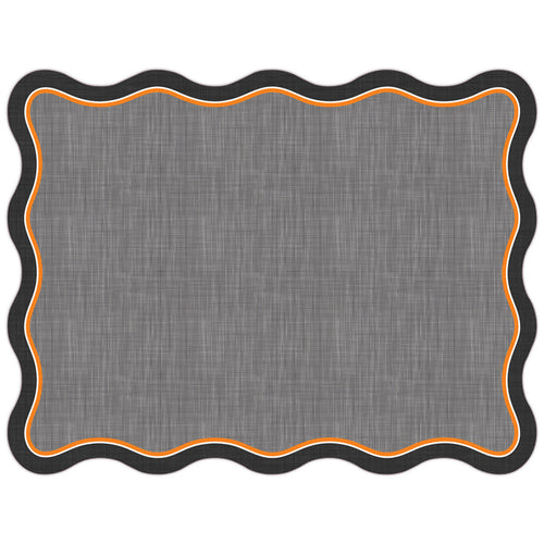 Black & Orange Wavy Edge Posh Die-Cut Placemats