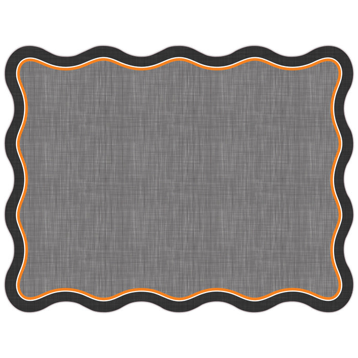 Black & Orange Wavy Edge Posh Die-Cut Placemats