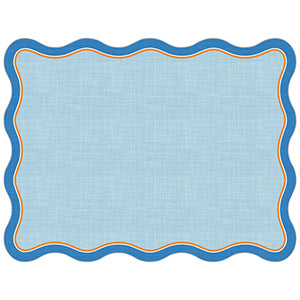 Blue And Orange Wavy Edge Posh Die-Cut Placemats