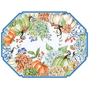 Autumn Feast Pumpkin and Hydrangea Posh Die-Cut Placemats