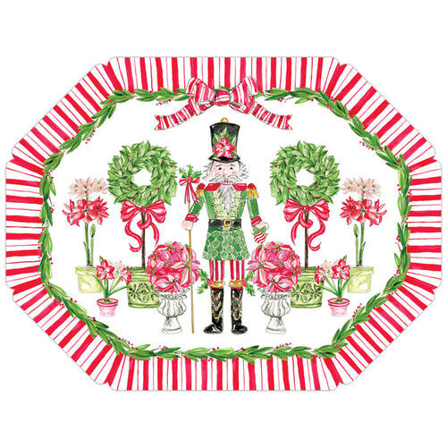 Nutcracker and Poinsettis Posh Die-Cut Placemat