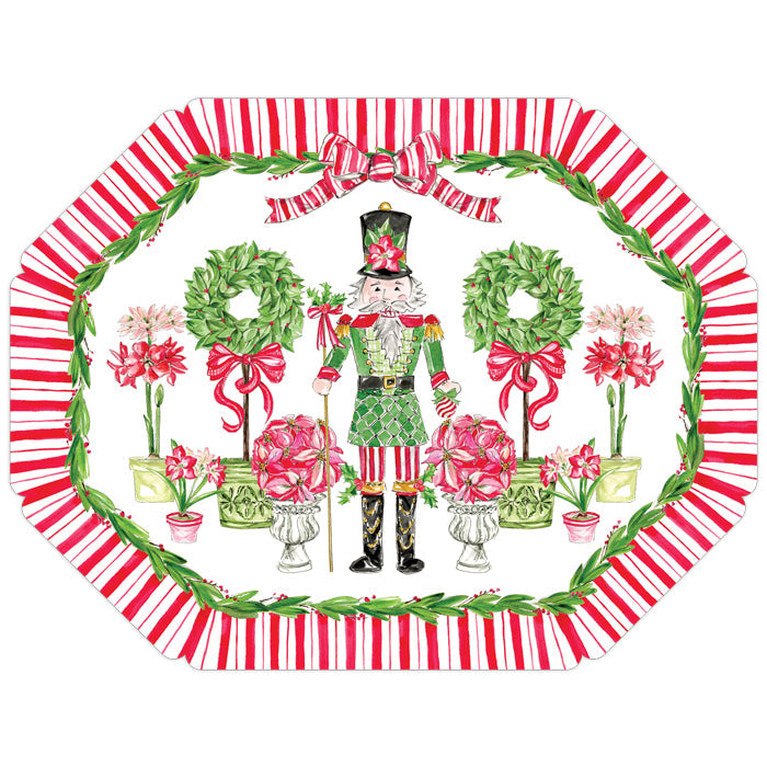 Nutcracker and Poinsettis Posh Die-Cut Placemat