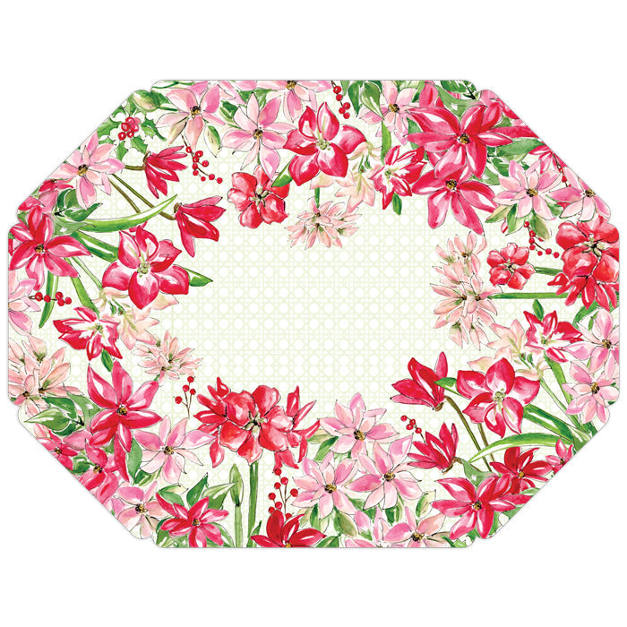 Christmas Poinsettias Posh Die-Cut Placemats