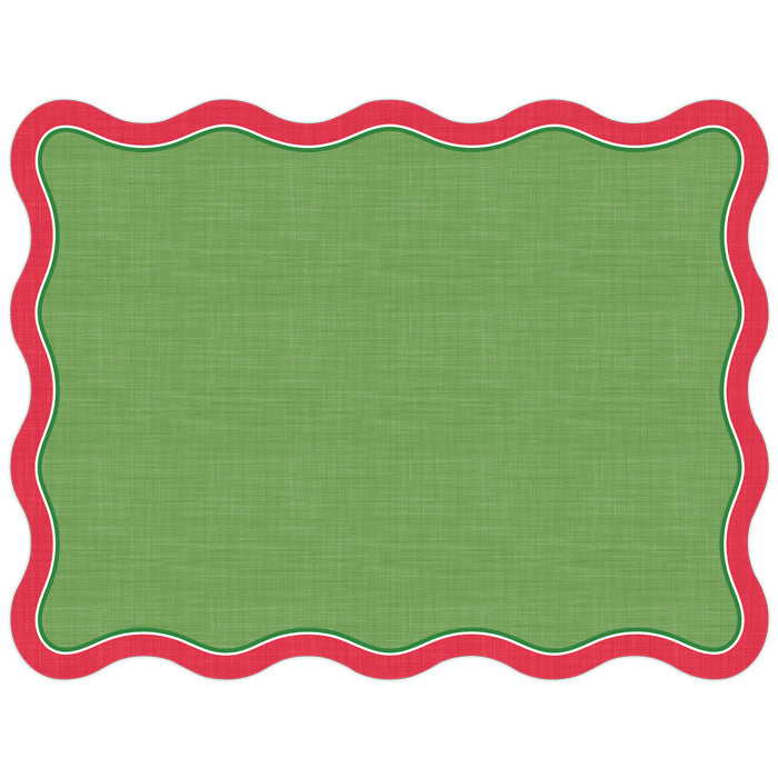 Red and Green Wavy Edge Posh Die-Cut Placemats