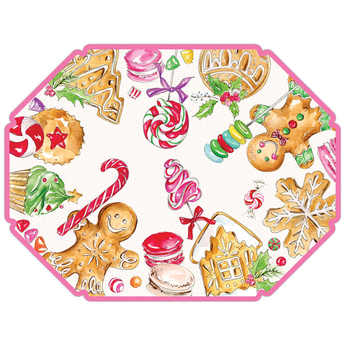 Gingerbread Cookies and Candy Pink Posh Die-Cut Placemat