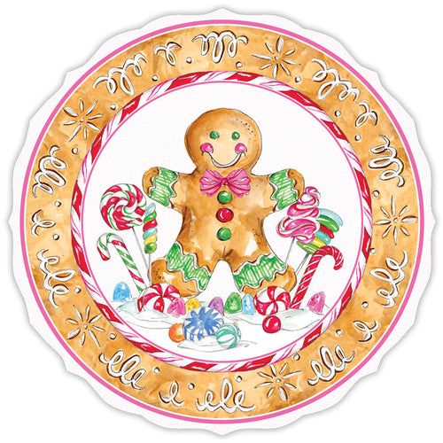 Candy gingerbread Man with Cookie Border Posh Die-Cut Placemat