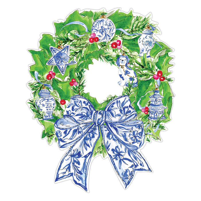 Christmas Wreath Chinoiserie Ornaments Posh Die-Cut Placemats