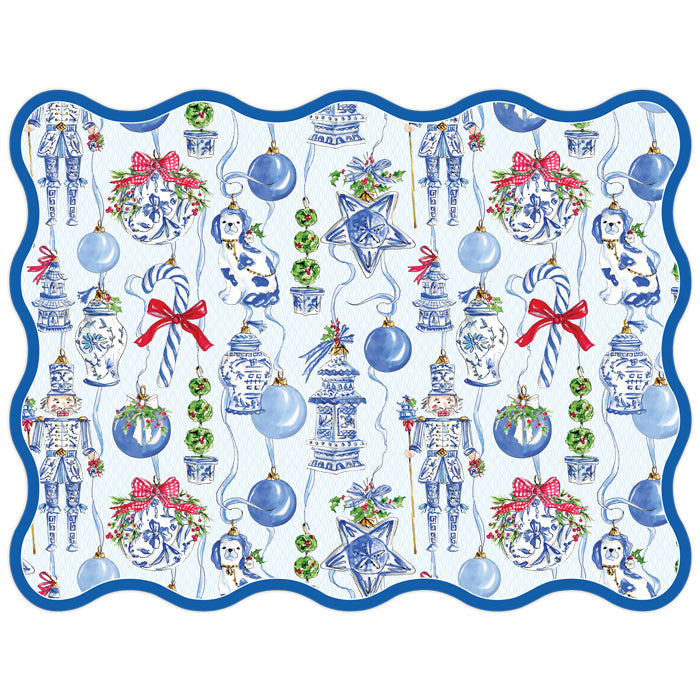 Blue Chinoiserie Ornaments Posh Die-Cut Placemats
