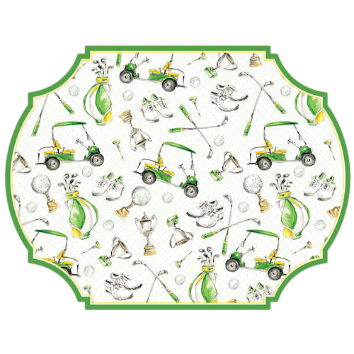 Hand Painted Golf Icons Pattern Posh Die-Cut Placemats