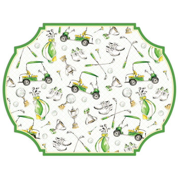 Hand Painted Golf Icons Pattern Posh Die-Cut Placemats