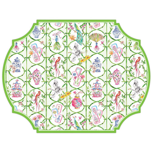 Mahjong Icons Green Bamboo Posh Die-Cut Placemat