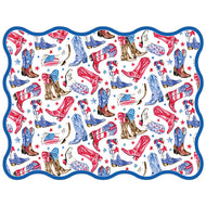 Patriotic Boots Red White Blue Stars Posh Die-Cut Placemat