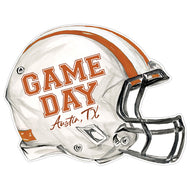 Handpainted Burnt Orange and White Game Day Austin, TX Helmet Posh Die-Cut Placemat