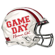 Handpainted Crimson and White Game Day Norman, OK Helmet Posh Die-Cut Placemat