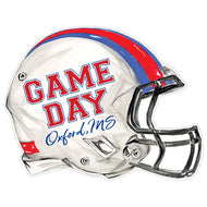 Handpainted Red and Blue Game Day Oxford, MS Helmet Posh Die-Cut Placemat