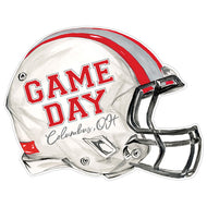 Handpainted Scarlet Red and Gray Game Day Columbus, OH Helmet Posh Die-Cut Placemat