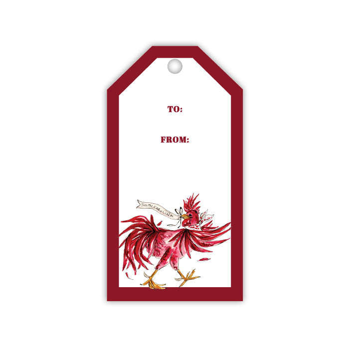 Maroon Gamecock Gift Tag